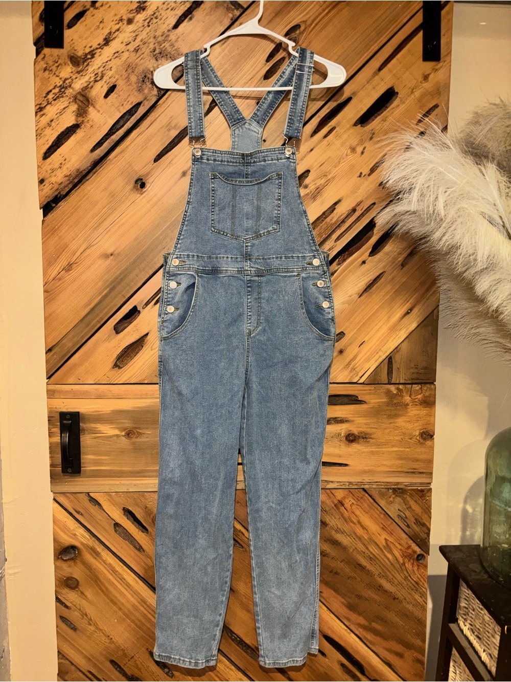 Source Unknown Medium Blue Denim Women's Overalls